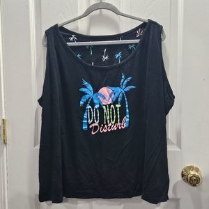 Avenue Body Do Not Disturb Sunset and Palm Trees PJ Tank Top Size 30/32